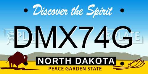 DMX74G North Dakota License Plate