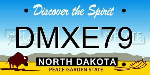 DMXE79 North Dakota License Plate