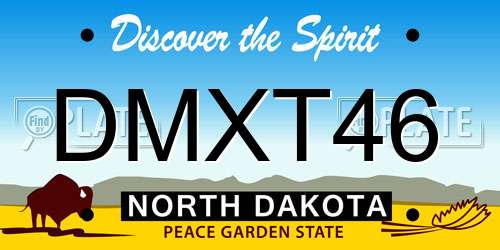 DMXT46 North Dakota License Plate