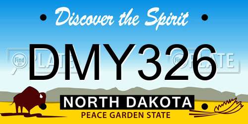 DMY326 North Dakota License Plate