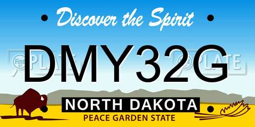 DMY32G North Dakota License Plate