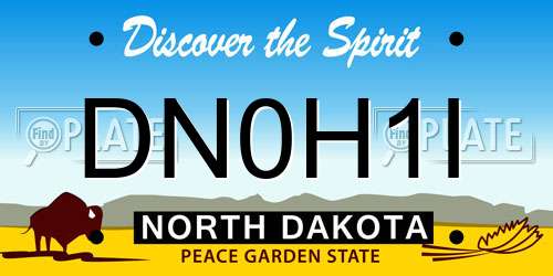 DN0H1I North Dakota License Plate