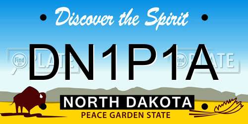 DN1P1A North Dakota License Plate