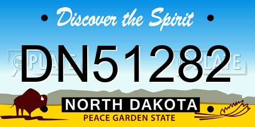 DN51282 North Dakota License Plate