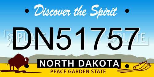 DN51757 North Dakota License Plate