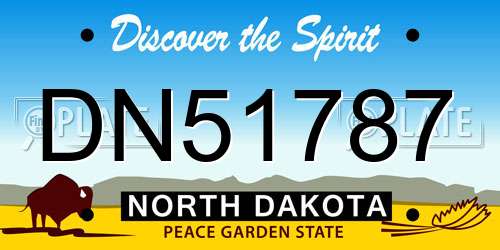 DN51787 North Dakota License Plate