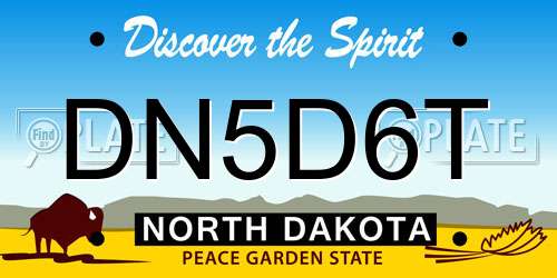 DN5D6T North Dakota License Plate