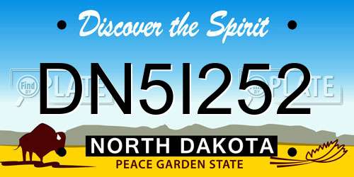 DN5I252 North Dakota License Plate