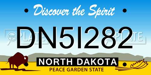 DN5I282 North Dakota License Plate