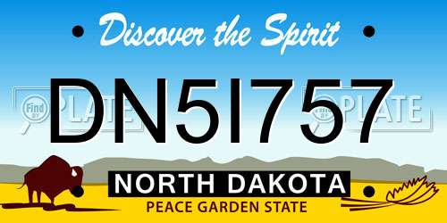 DN5I757 North Dakota License Plate