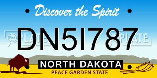 DN5I787 North Dakota License Plate