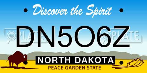 DN5O6Z North Dakota License Plate