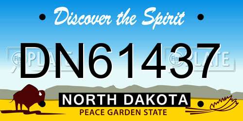 DN61437 North Dakota License Plate