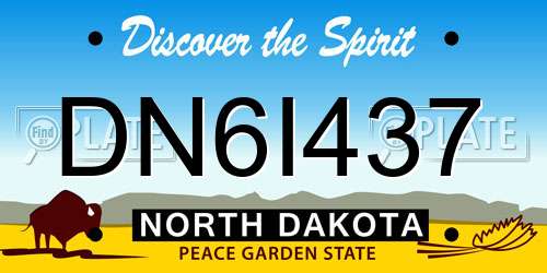 DN6I437 North Dakota License Plate