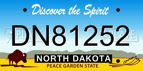 DN81252 North Dakota License Plate