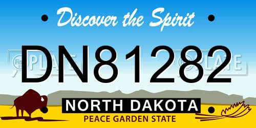 DN81282 North Dakota License Plate