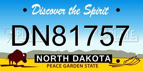 DN81757 North Dakota License Plate