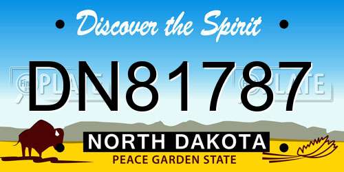 DN81787 North Dakota License Plate