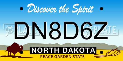 DN8D6Z North Dakota License Plate