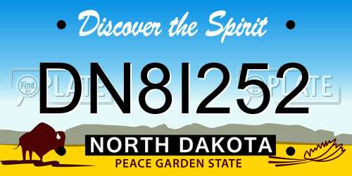 DN8I252 North Dakota License Plate