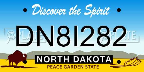 DN8I282 North Dakota License Plate