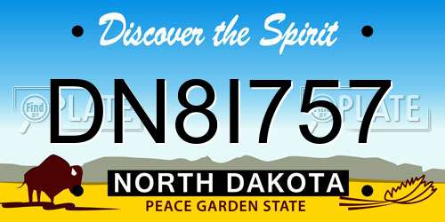 DN8I757 North Dakota License Plate