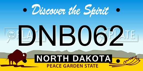 DNB062 North Dakota License Plate