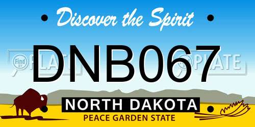 DNB067 North Dakota License Plate
