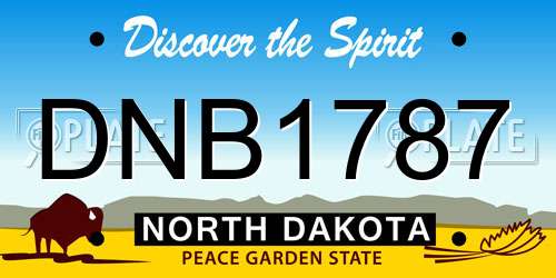DNB1787 North Dakota License Plate