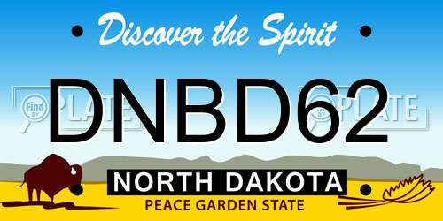 DNBD62 North Dakota License Plate