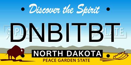 DNBITBT North Dakota License Plate