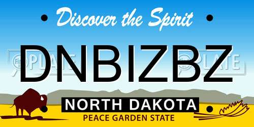 DNBIZBZ North Dakota License Plate