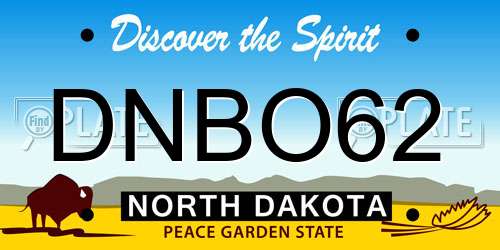 DNBO62 North Dakota License Plate