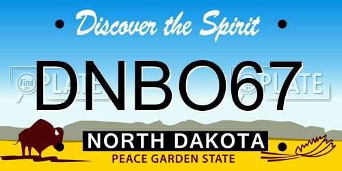 DNBO67 North Dakota License Plate