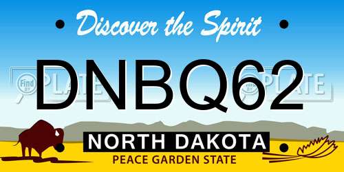 DNBQ62 North Dakota License Plate