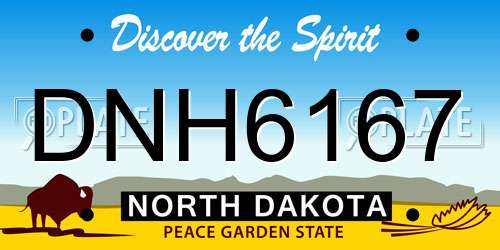 DNH6167 North Dakota License Plate