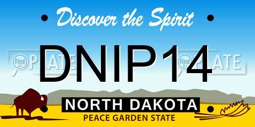 DNIP14 North Dakota License Plate