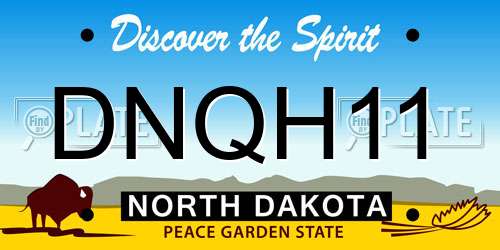DNQH11 North Dakota License Plate