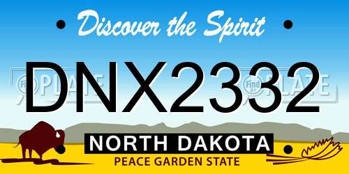 DNX2332 North Dakota License Plate