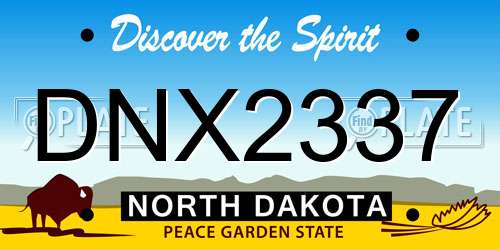 DNX2337 North Dakota License Plate