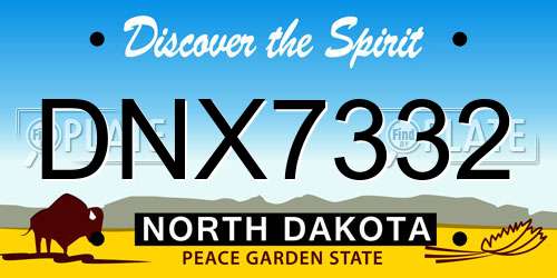 DNX7332 North Dakota License Plate