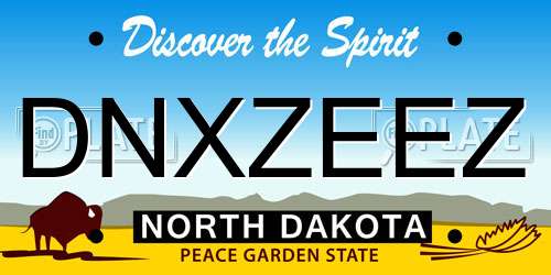 DNXZEEZ North Dakota License Plate