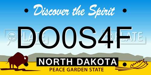DO0S4F North Dakota License Plate