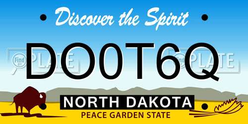 DO0T6Q North Dakota License Plate