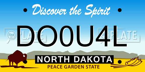 DO0U4L North Dakota License Plate