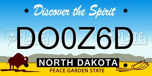 DO0Z6D North Dakota License Plate