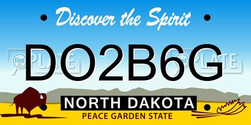 DO2B6G North Dakota License Plate
