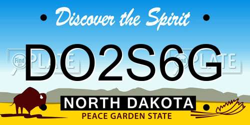DO2S6G North Dakota License Plate