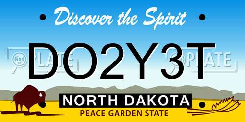 DO2Y3T North Dakota License Plate