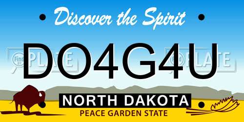 DO4G4U North Dakota License Plate